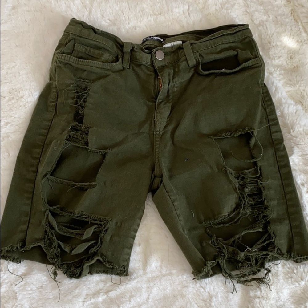 Ripped biker shorts